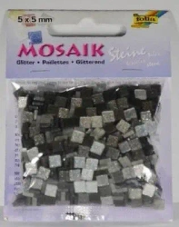 Mozaika kamyczki brokatowe 5x5mm szary - Galeria Hobby
