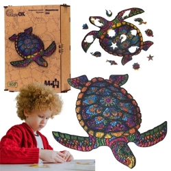 Puzzle drewniane eko 68 Długowieczny żółw A4 - PuzzleOK