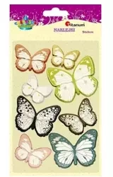 Naklejki papierowe 3D motyle mix 8szt - Titanum
