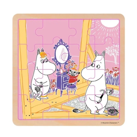 Puzzle 16 drewniane Muminki - Figle - Cass film