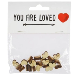 Drewniane serduszka mini 24szt - Arpex