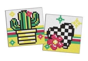 Diamentowa mozaika Kids - Kwiat i kaktus 9x9cm - Ideyka