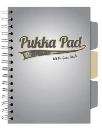 Project Book Grey A5/100K kratka szary (3szt) - PUKKA