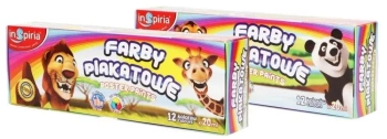 Farby plakatowe 12 kolorów 20ml - InSpiria