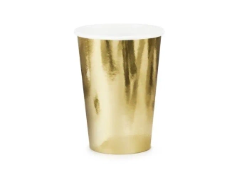 Kubeczki złote 220ml 6szt - PartyDeco