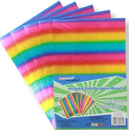 Pianka rainbow metalic 20x30 5szt - Penword