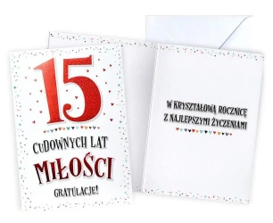 Karnet Rocznica ślubu 15 - Kukartka