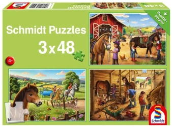Puzzle 3x48 Konie G3 - Schmidt