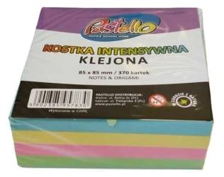 Kostka klejona 85x85mm 370 kartek kolorowa - Alfa Pastello