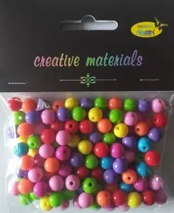 Koraliki okrągłe kolorowe 8mm ok 40g - Galeria Hobby