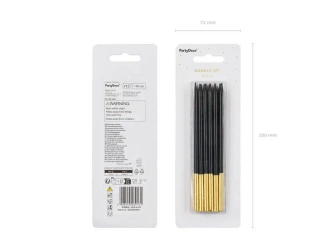 Świeczki urodzinowe gładkie czarne 14cm 12szt - PartyDeco