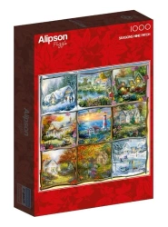 Puzzle 1000 Wszystkie pory roku- Chatki - Alipson
