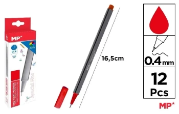 Cienkopis 0.4mm czerwony (12szt) - MP Main Paper