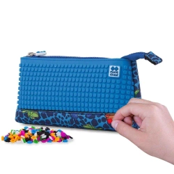 Neoprenowy piórnik na suwak z niebieskim panelem - Cass film