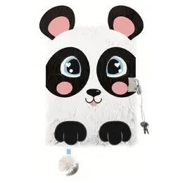 Pamiętnik z kłódką A5/96K 3D włochacz Panda - ST-MAJEWSKI
