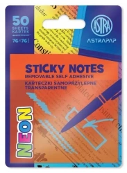 Karteczki samoprzylepne transparentne 75x75mm - ASTRA papiernicze