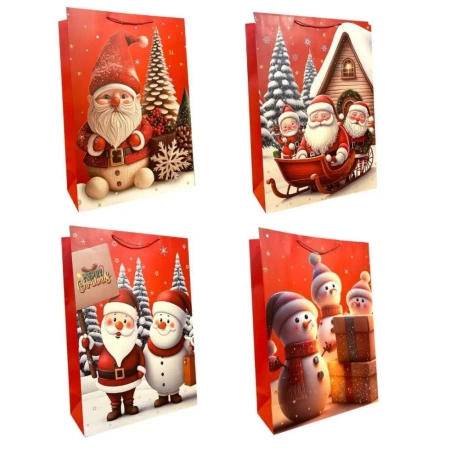 Torebka prezentowa XL Boże Narodzenie szerokie dno - Ju-Piter
