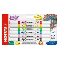 Markery akrylowe Kreative dwustronne 6szt - Tombow