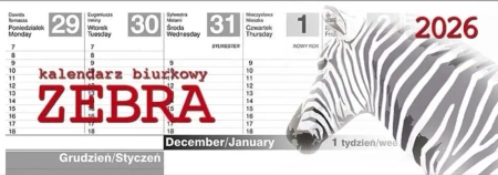 Kalendarz 2026 biurkowy Zebra - Parma Press