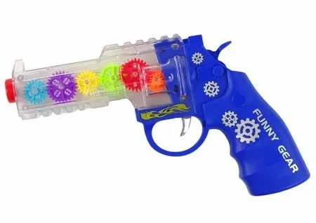 Pistolet niebieski ze światłem i dźwiękiem - Leantoys