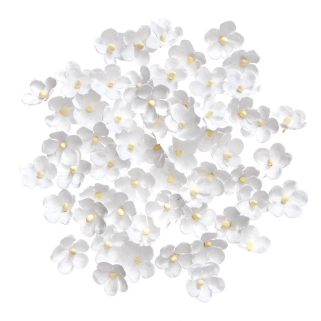 Kwiaty papierowe białe 2cm 60szt - Dalprint