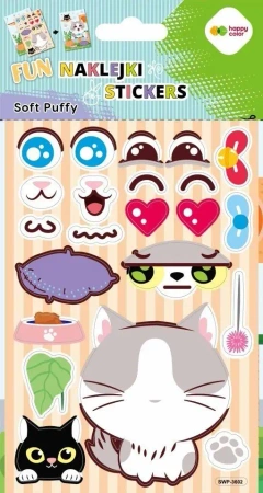 Naklejki 3D Soft Puffy Cat 110x205 HAPPY COLOR - GDD