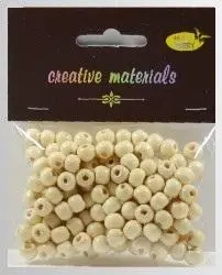 Koraliki drewniane kremowe ok 24g ok150szt - Galeria Hobby