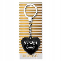 Brelok świąteczny z napisem Wesołych Świąt czarny - Be-Happy Gifts