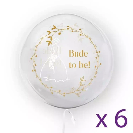 Balony "Bride to be 2", 6 sztuk