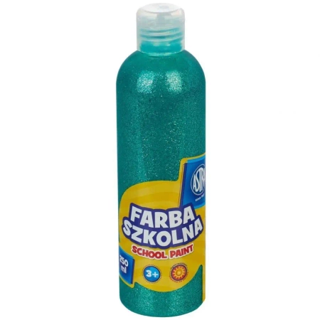 Farba szkolna naturalna tempera Astra 250 ml brokatowa zielona (jadeit) - ASTRA art-pap