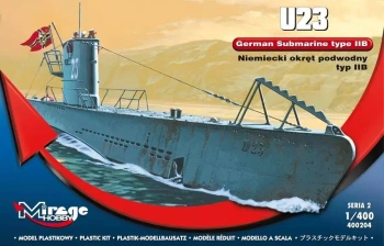Model niemieckiego okrętu podwodnego U-23 typ IIB, 1:400