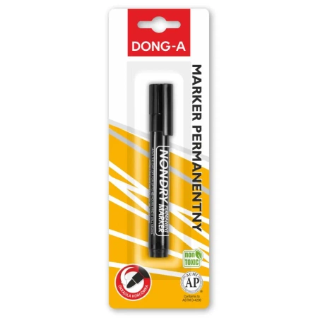 Marker permanentny Dong-a okrągła końcówka czarny na blistrze - DONGA-A