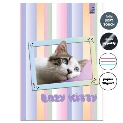 Zeszyt A4 32 kartki w 3 linie kolor 90g Kot leniwy - EV-Corp