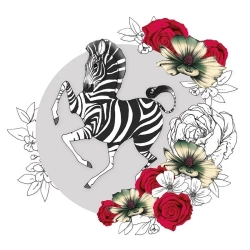 Karnet Swarovski kwadrat CL1425 Zebra kwiaty - Clear Creations