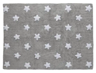Dywan Bawełniany Grey Stars White 120x160cm - Lorena Canals