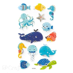 Naklejki z pianki zwierzęta morskie 13szt - Dalprint dpCraft