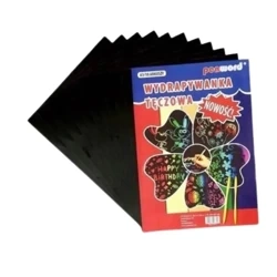 Wydrapywanka tęczowa A3 10 arkuszy + 2 rylce - Penword