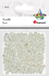 Koraliki plastikowe fasetowane 30g białe - Titanum