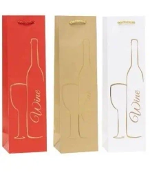 Torebka ozdobna na butelkę 12x36x9cm mix ROZETTE