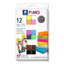 Zestaw Fimo Neon 12 kostek x 25g - Staedtler