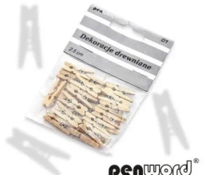 Klamerki drewniane 2,5cm 24szt - Penword