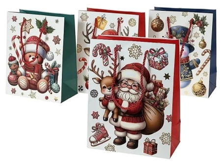 Torebka prezentowa Boże Narodzenie 23x18x9cm MIX - ADAR