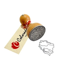 Stempel mapa Polski - pasy rzeźby terenu - Colorado