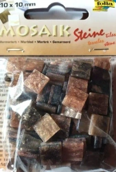 Mozaika kamyczki marmurkowe 10x10mm brązowa - Galeria Hobby