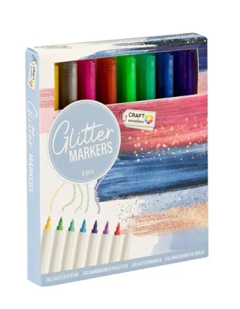 Markery brokatowe 8 kolorów - Grafix