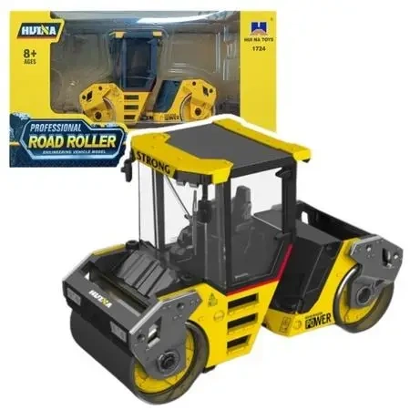 Walec drogowy metalowy żółty 1:50 - Leantoys