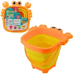 Składane wiaderko silikonowe krab pomarańczowe - Leantoys