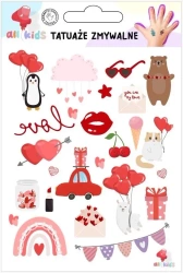 Tatuaże zmywalne dla dzieci Walentynki 2 - All4Kids