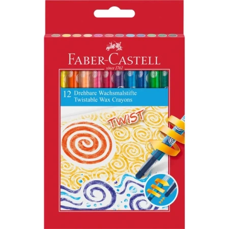 Kredki woskowe wykręcane 12szt - Faber Castell