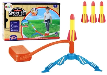 Wyrzutniarakiet piankowych z pompką 3szt - Leantoys